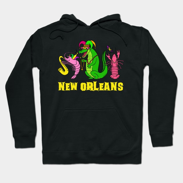 Mardi Gras New Orleans Hoodie by HonuHoney